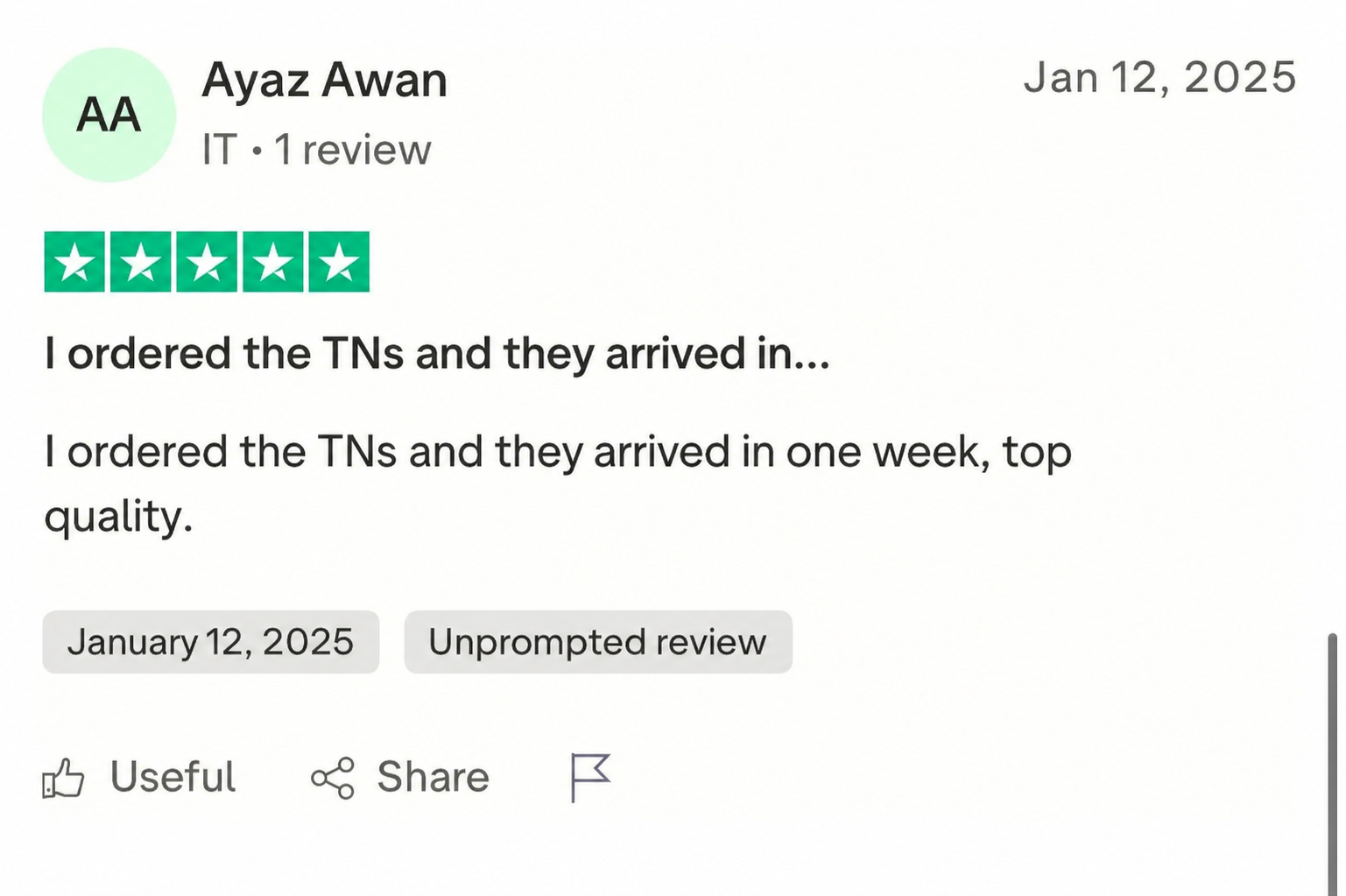Trustpilot review